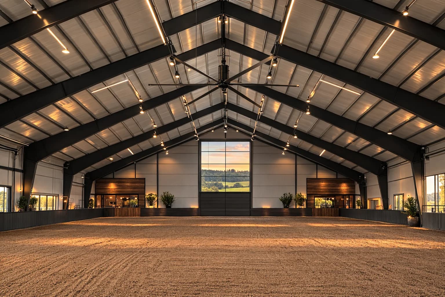Representative monitor-frame riding arena building capability concept