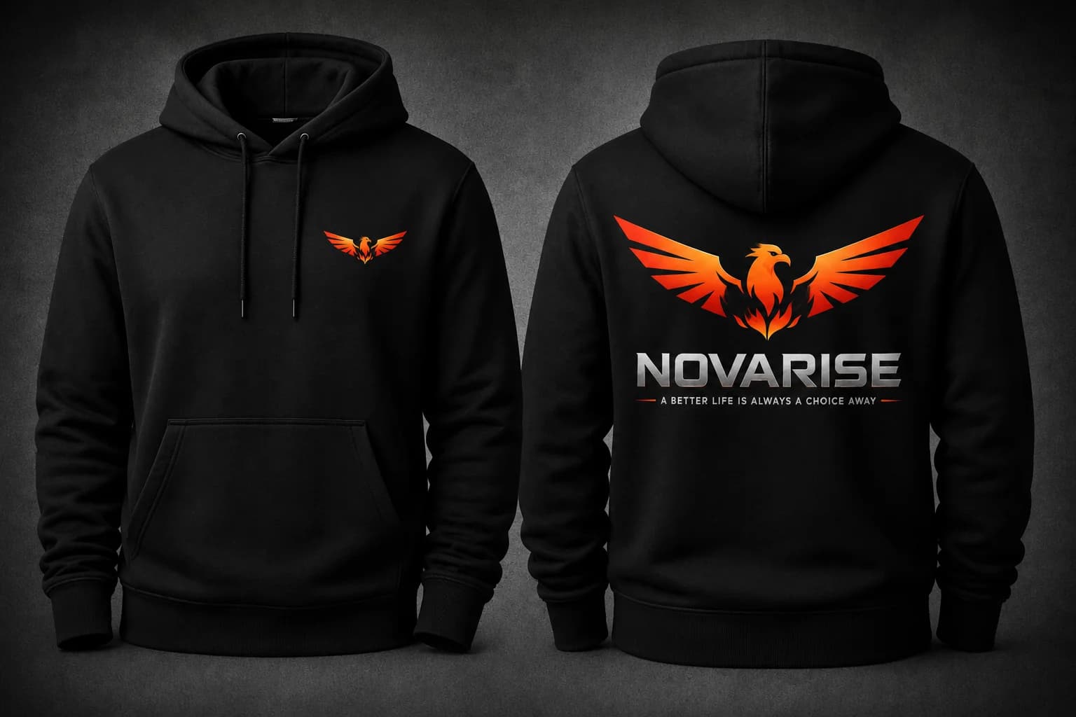 NovaRise branded hoodie from the NovaRise store